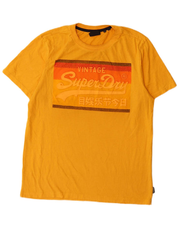 Superdry T-Shirt Graphique Top XL Jaune Coton Homme