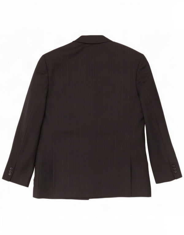 Marks & Spencer Veste blazer courte pour homme UK 42 XL Noir à fines rayures