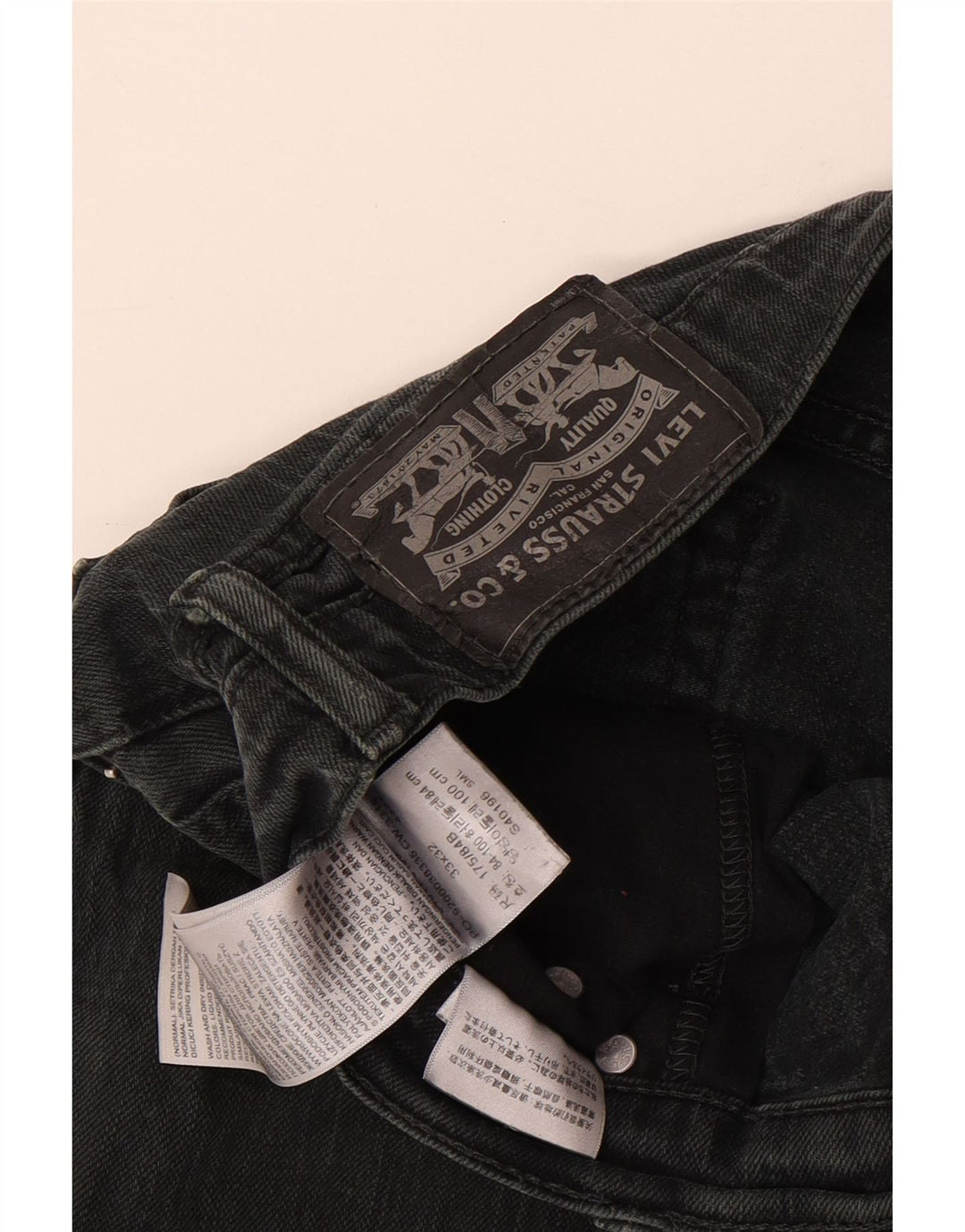 Levi's Jean droit vieilli W33 L32 homme noir coton
