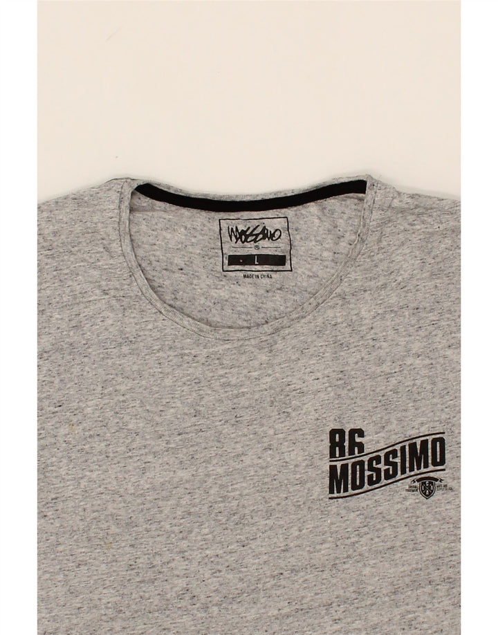 MOSSIMO Mens Graphic T-Shirt Top Large Grey Flecked Cotton Vintage Mossimo and Second-Hand Mossimo from Messina Hembry 
