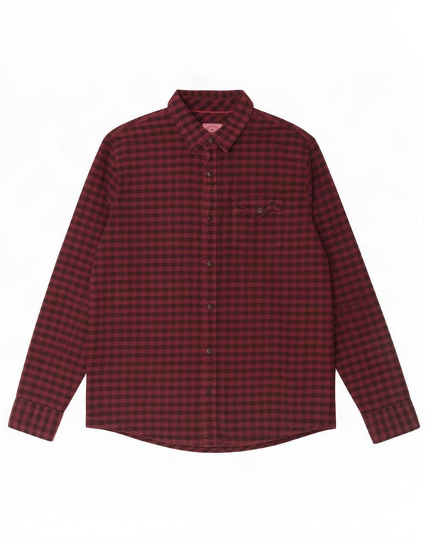 Chemise en flanelle pour homme Fat Face XL en coton vichy bordeaux