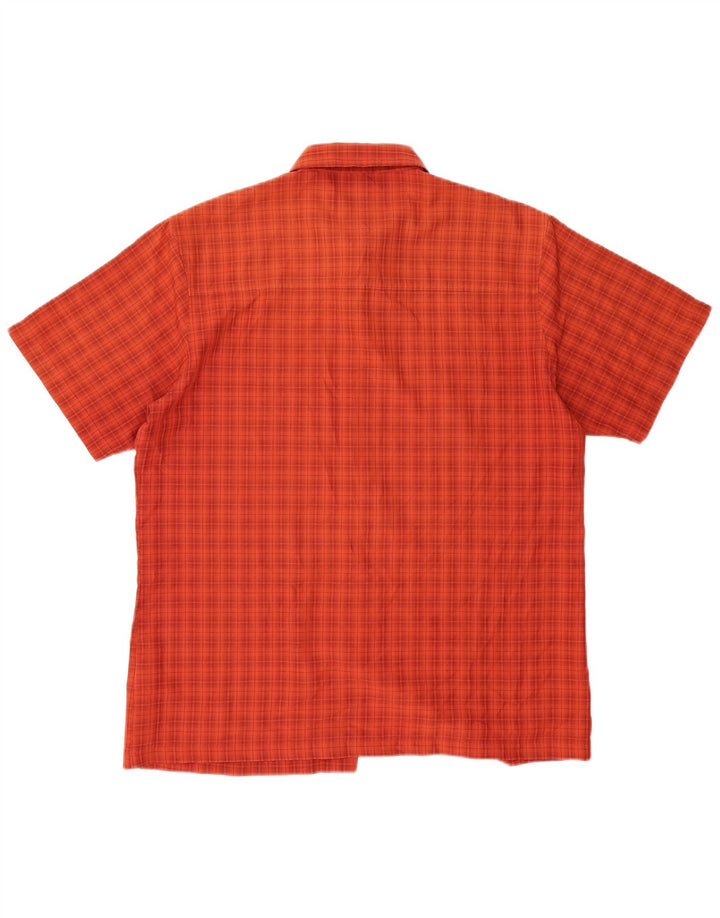 JACK WOLFSKIN Chemise à manches courtes pour hommes UK 40/42 Grand carreaux rouges Polyester