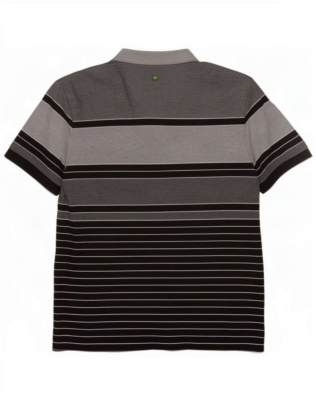 Hugo Boss Mens Polo Shirt Large Grey Striped Cotton