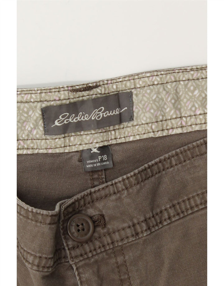 Eddie Bauer Short cargo pour femme US 18 2XL W40 Gris Coton