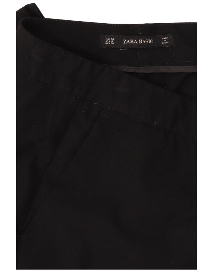 Zara Pantalon Chino Slim Femme EU 38 Small W28 L26 Noir Polyester