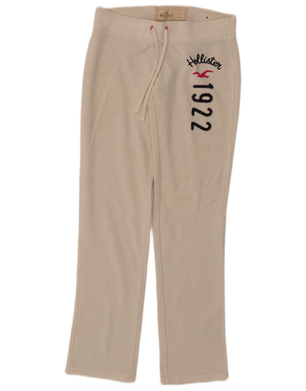 Hollister Pantalon de survêtement graphique pour femme UK 10 Small Beige Cotton