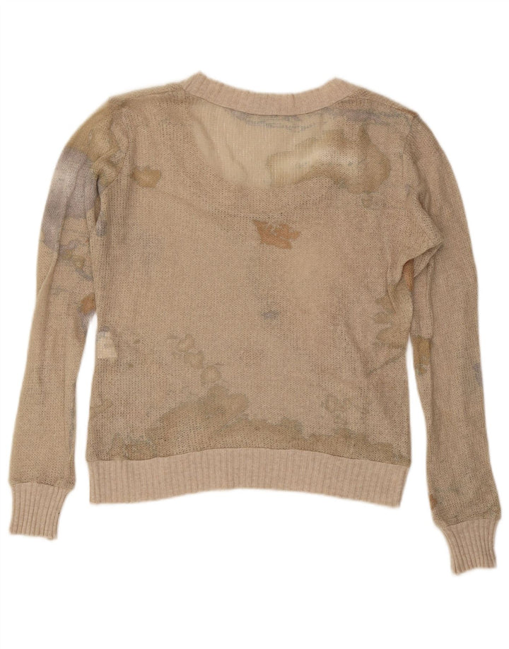 ALVIERO MARTINI Pull col bateau pour femme UK 14 Beige moyen