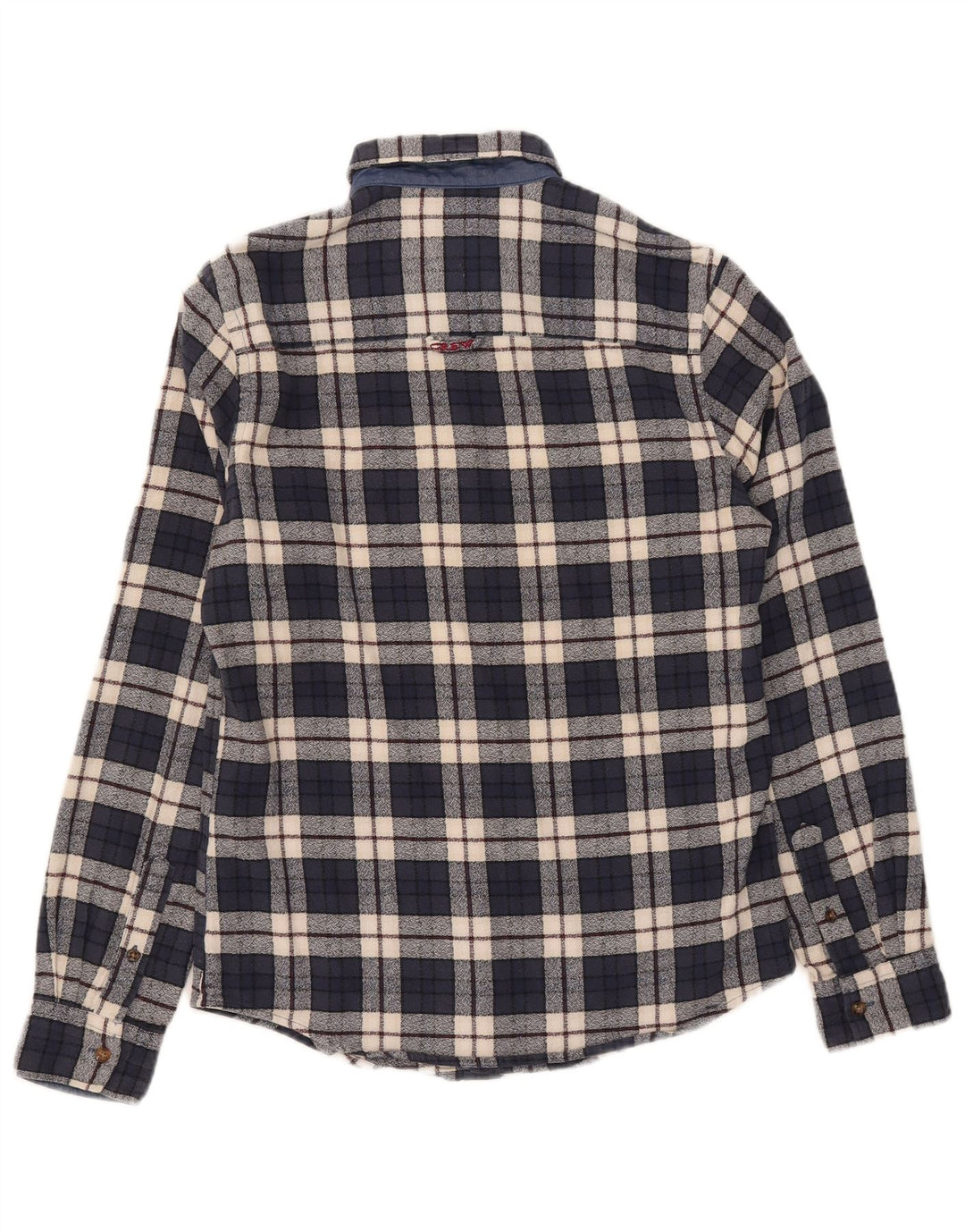 Crew Clothing Chemise en flanelle pour homme en coton à petits carreaux bleu marine