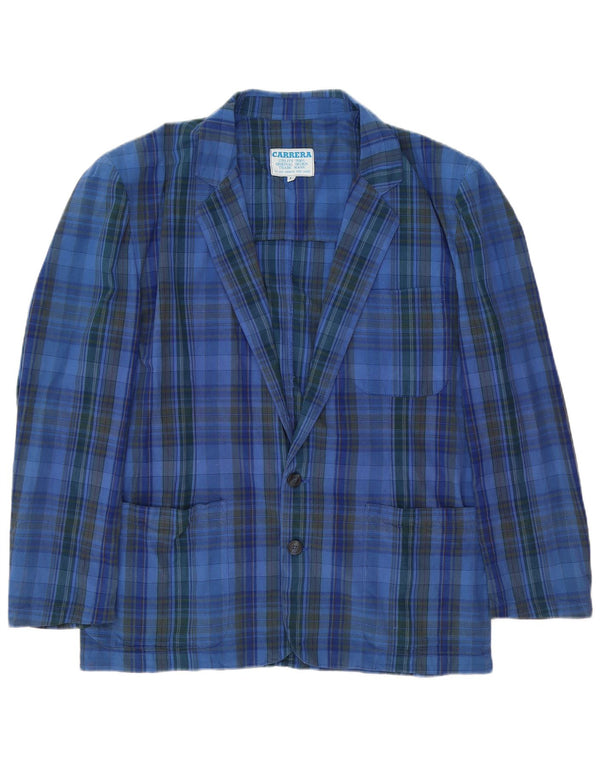 Carrera Veste blazer à 2 boutons pour homme UK 40 Grand carreaux bleus