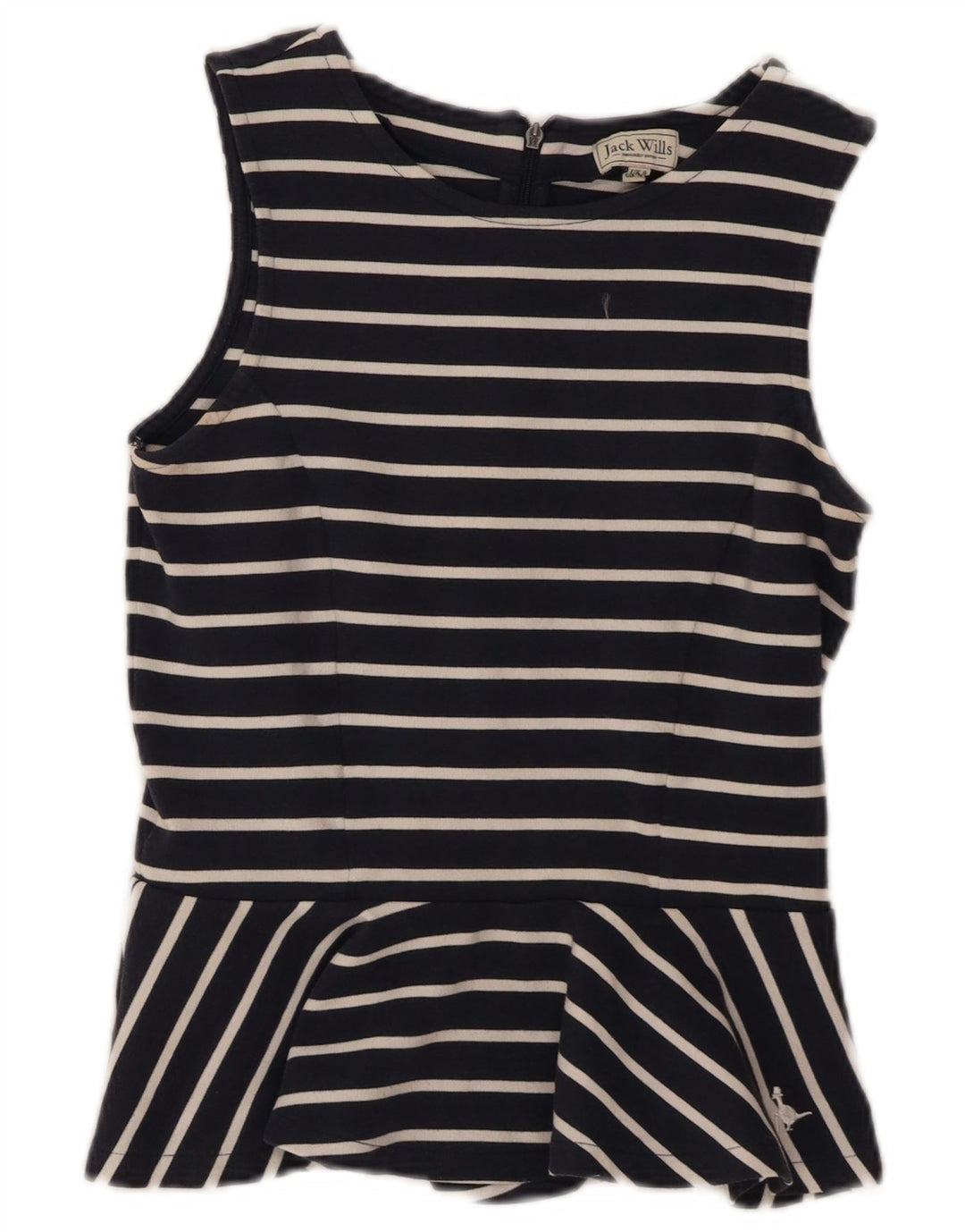 Jack Wills Chemisier pour femme UK 8 Small Bleu marine rayé nautique