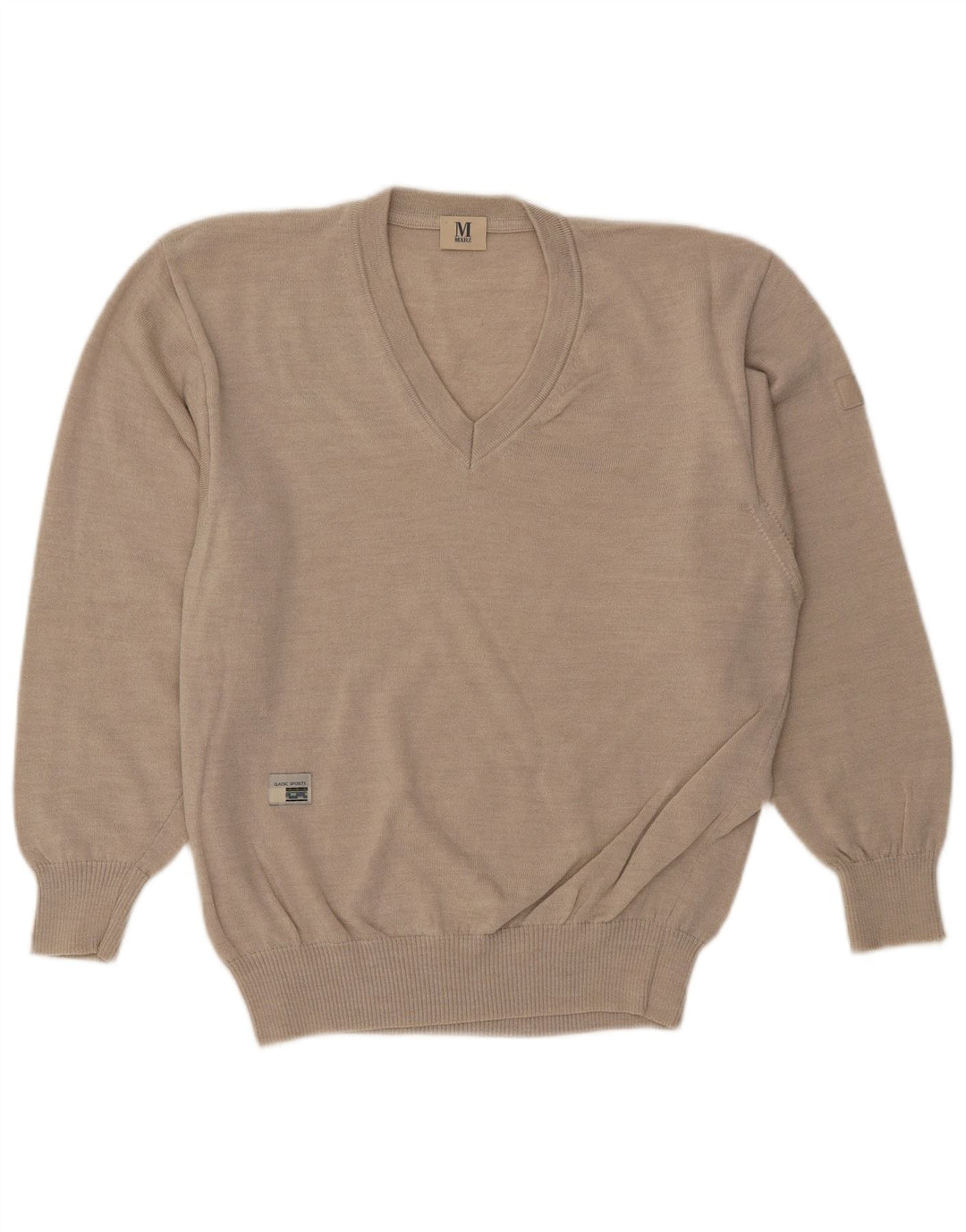 Marz Pull Col V Homme IT 48 Laine Beige Moyen