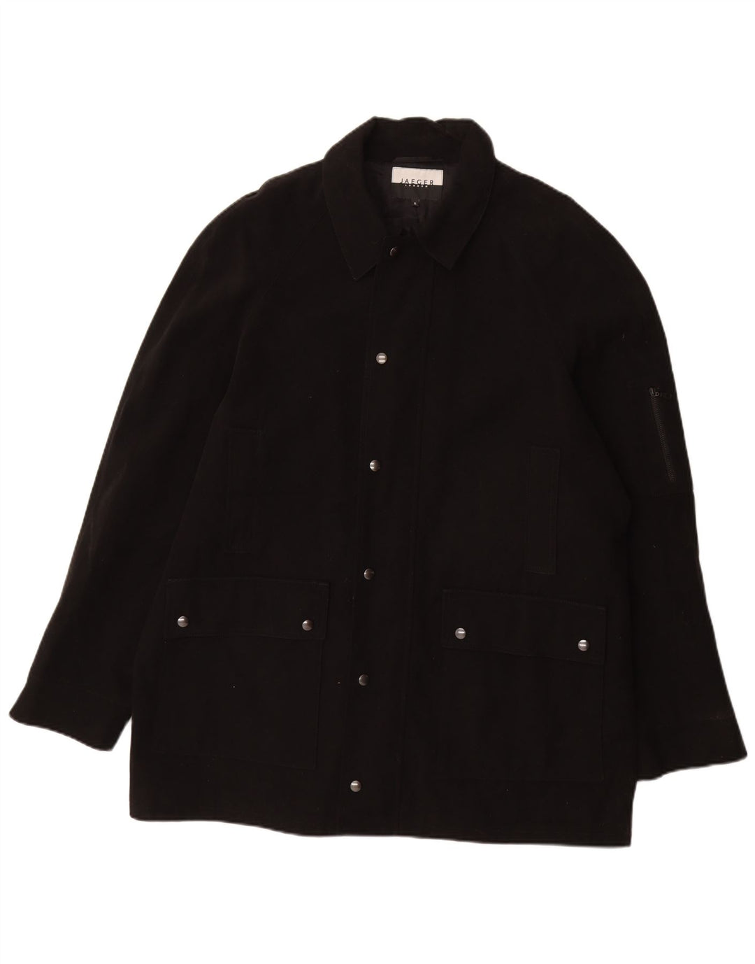 Jaeger Manteau Homme UK 42 XL Coton Noir