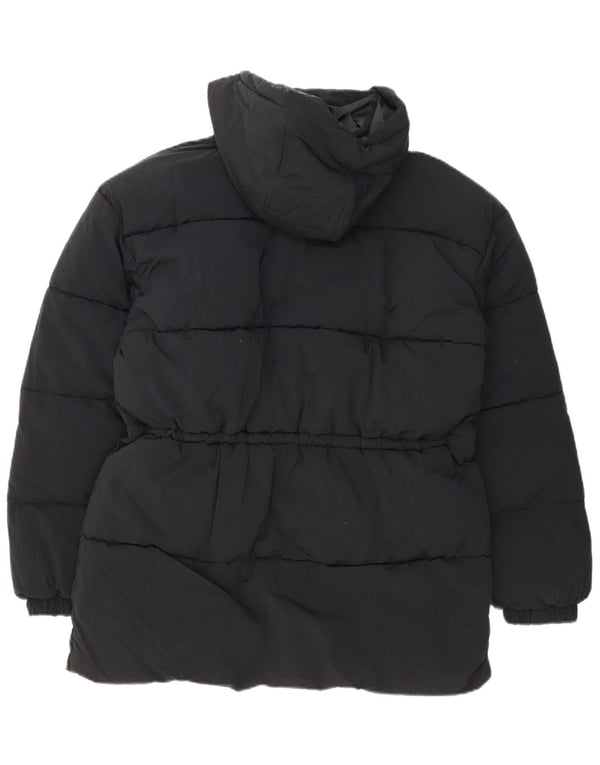 Topshop Veste matelassée surdimensionnée à capuche pour femme UK 8 Small Noir Polyester