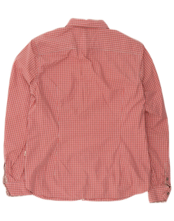 Timberland Chemise Slim Fit pour Femme EU 42 Grand Coton Vichy Rouge