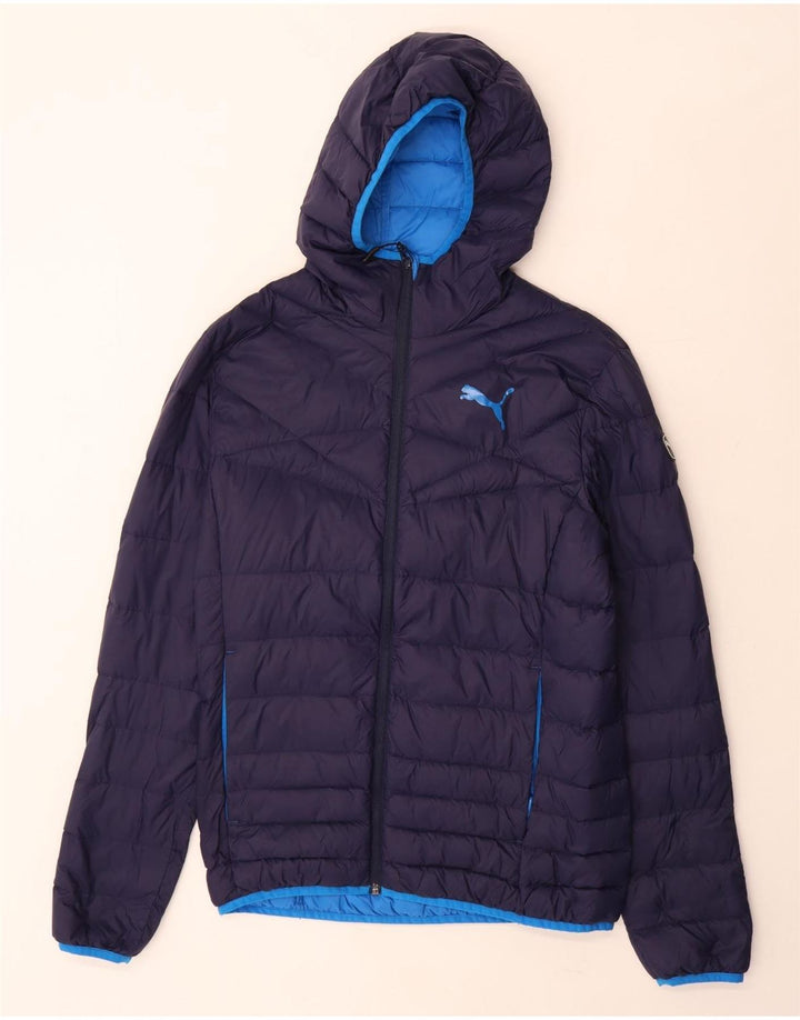 Puma Veste rembourrée à capuche pour homme UK 36 Small Bleu marine