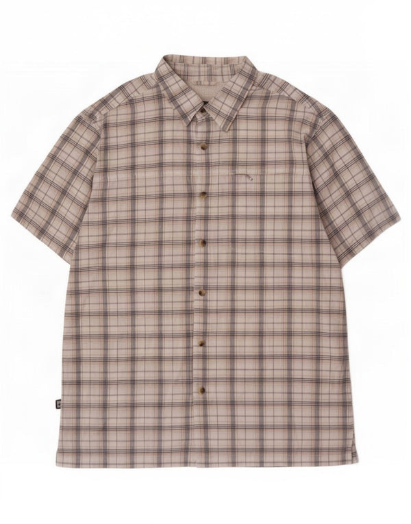 Mountain Warehouse Chemise à manches courtes pour homme en coton à carreaux blanc moyen