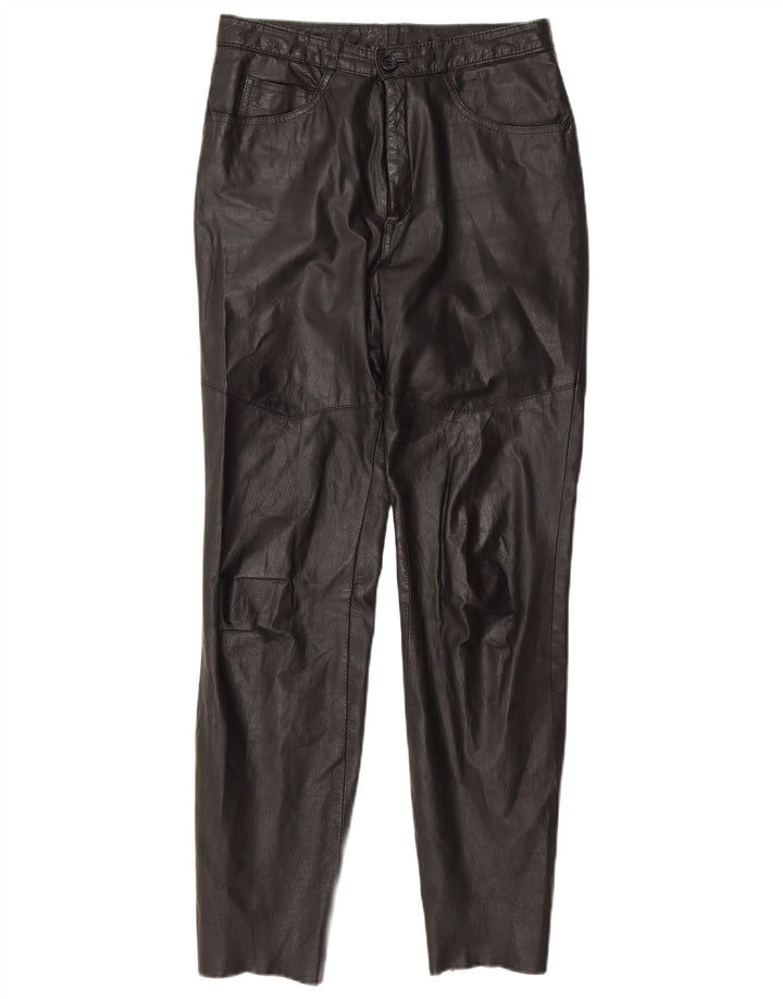 Golden Leaf Pantalon Slim En Cuir Femme W26 L28 Noir