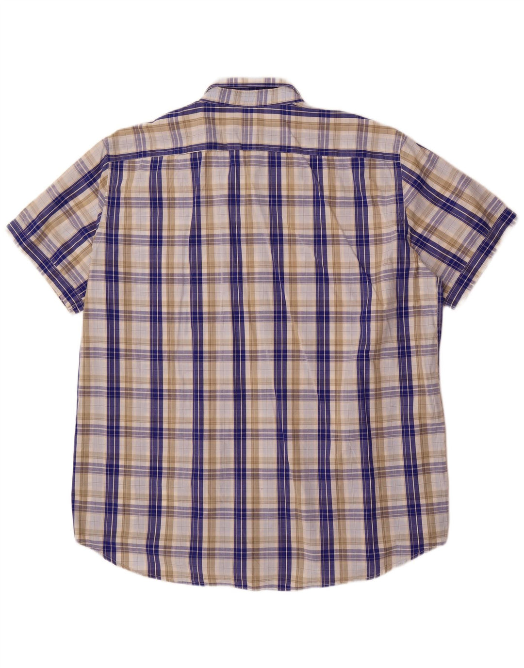Carrera Chemise à manches courtes pour homme Coupe régulière 3XL Bleu à carreaux en coton