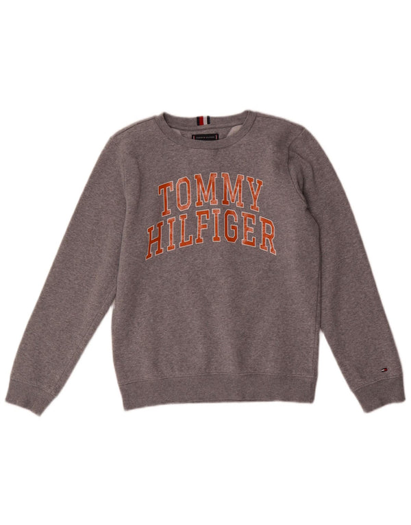 Tommy Hilfiger Sweat-shirt graphique pour garçon 11-12 ans Gris Coton