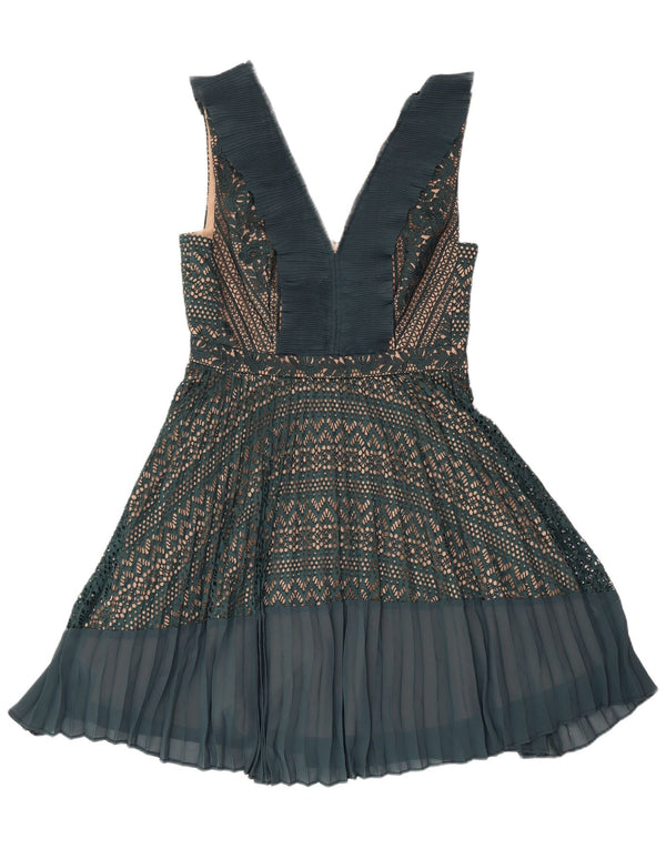 FRENCH CONNECTION Robe trapèze sans manches pour femme UK 12 Vert moyen