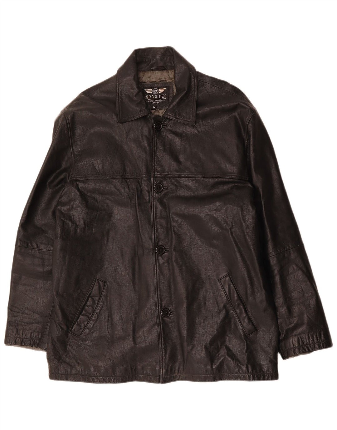 Ironsides Veste en cuir pour homme UK 40 Grand cuir noir