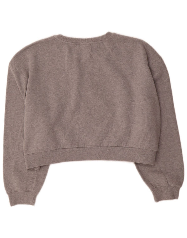 Ellesse Sweat-shirt court surdimensionné pour femme UK 14 Large Gris