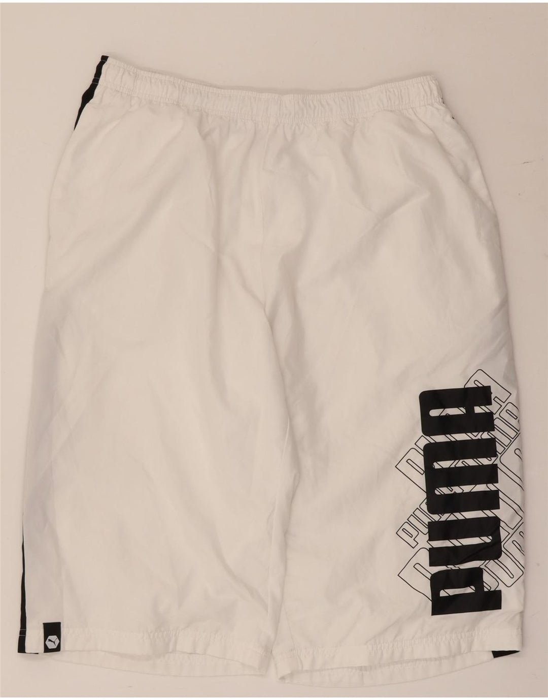 Puma Short de Sport Graphique XL Homme Blanc Colorblock Polyester