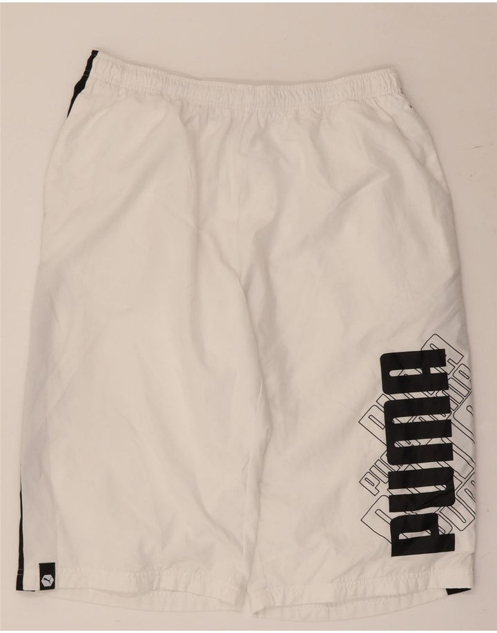 Puma Short de Sport Graphique XL Homme Blanc Colorblock Polyester