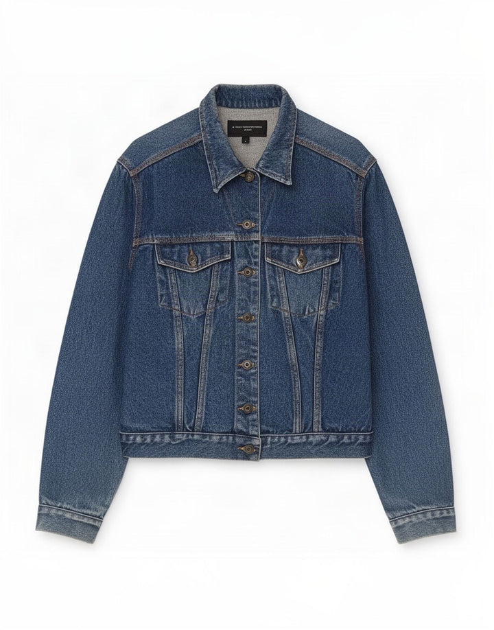 French Connection Veste en jean pour femme UK 16 Large Bleu Coton