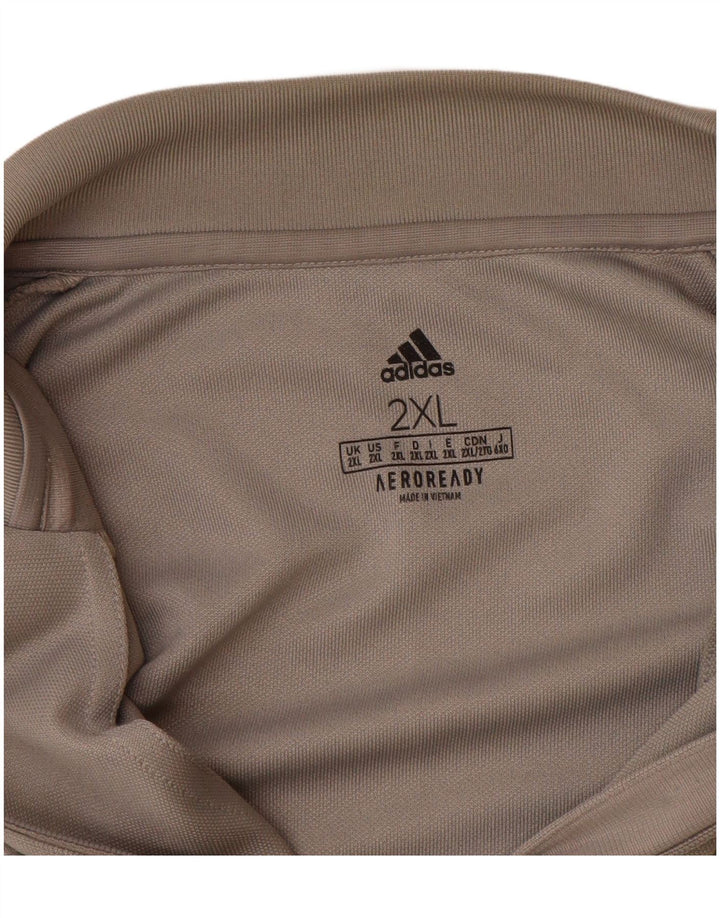 ADIDAS Mens Aeroready Zip Neck Sweatshirt Jumper 2XL Grey Polyester