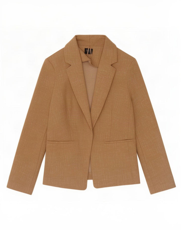 Marks & Spencer Veste blazer surdimensionnée pour femme UK 10 Petit beige moucheté