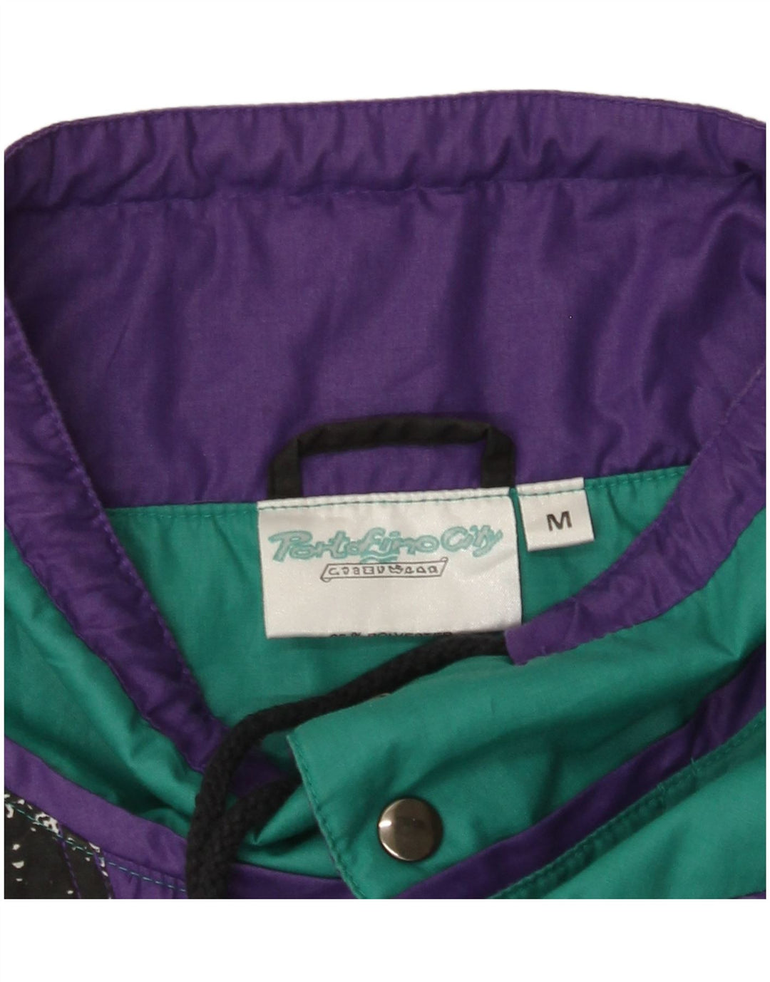 VINTAGE Veste de Survêtement Pull Homme Noir Moyen Colorblock