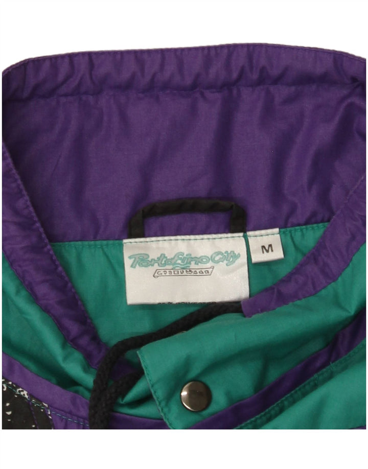 VINTAGE Veste de Survêtement Pull Homme Noir Moyen Colorblock