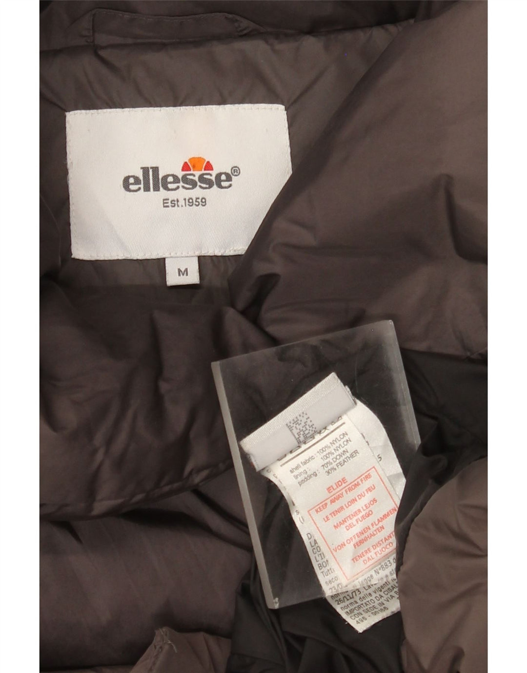 Ellesse Veste matelassée pour femme UK 44 Nylon gris moyen