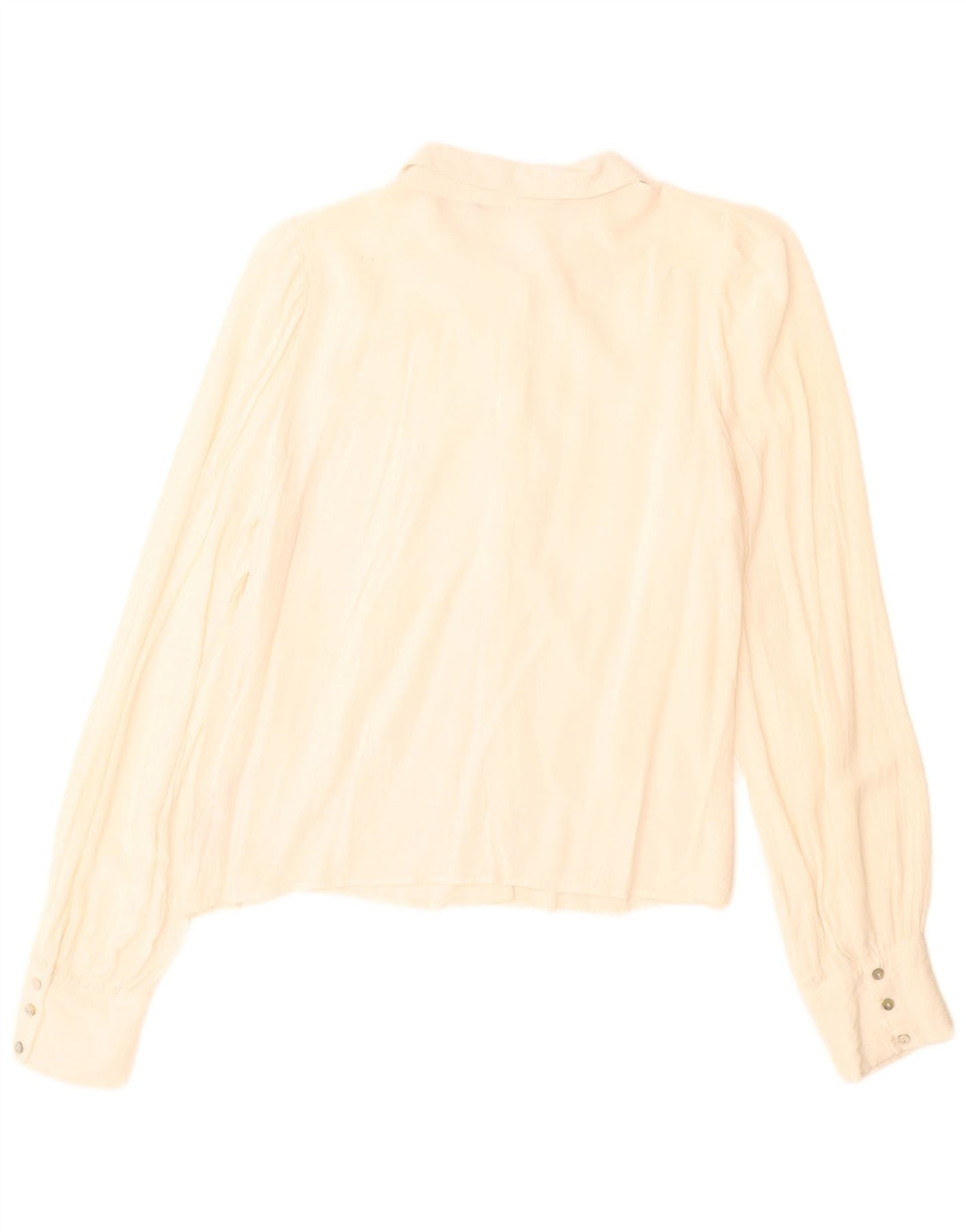 Chemise Femme Zara UK 14 Laine Vierge Blanche Moyenne