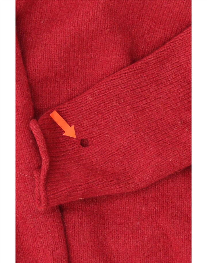 Jigsaw Pull col roulé pour femme UK 12 Laine d'agneau rouge moyen