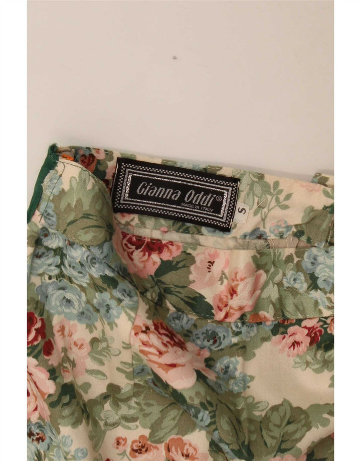 vintage Femme Mini Jupe Petite W26 Floral Multicolore