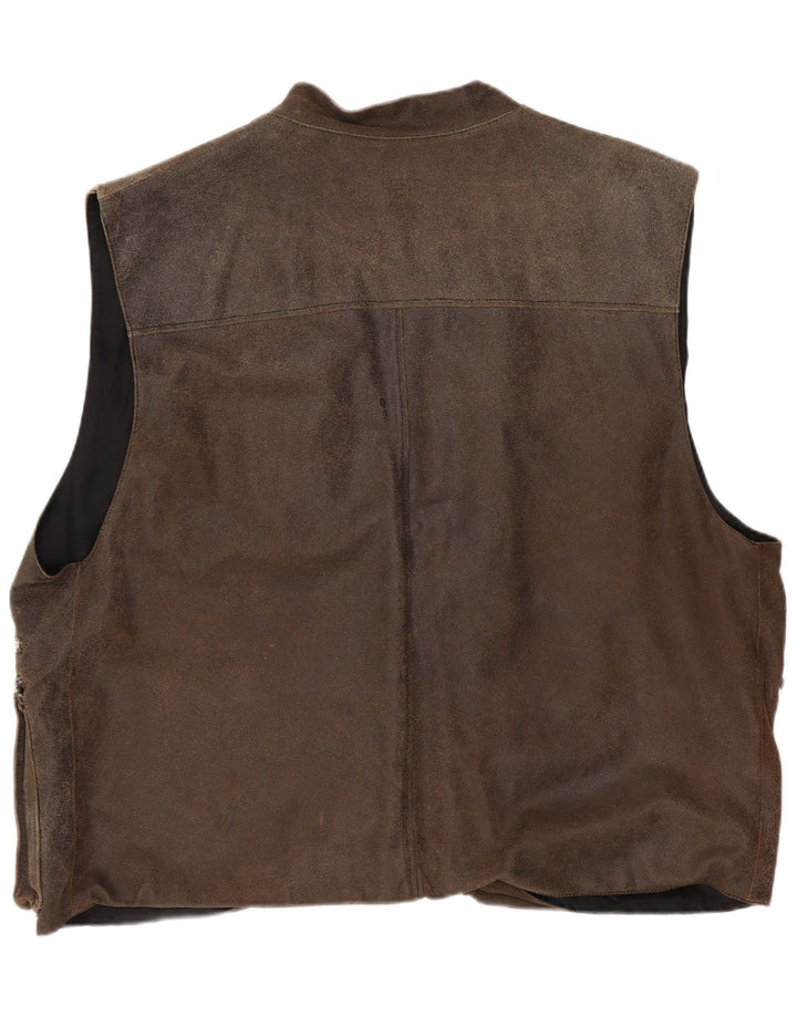 vintage Mens Utility Gilet UK 42 XL Marron