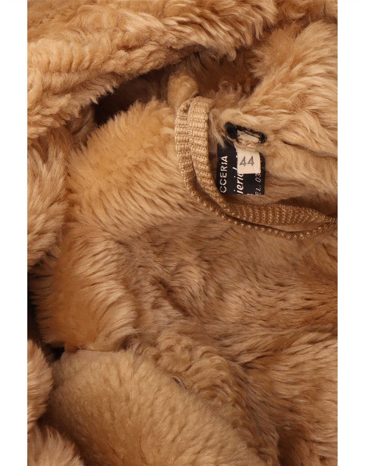 manteau en peau de mouton vintage pour femme IT 44 Cuir beige moyen
