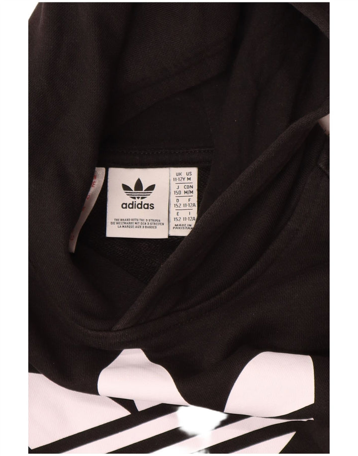 ADIDAS Pull à capuche graphique pour garçon 11-12 ans Noir Coton