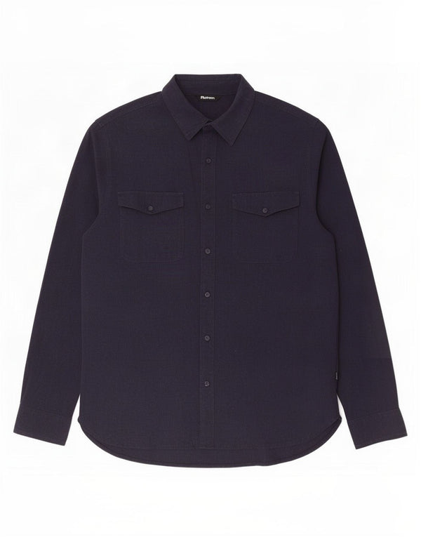 Rohan Chemise Homme Large Bleu Marine Lin