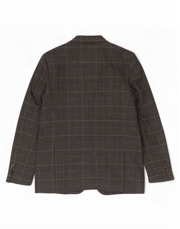 Zara Veste blazer à 2 boutons pour femme UK 10 Petit gris pied-de-poule Polyester