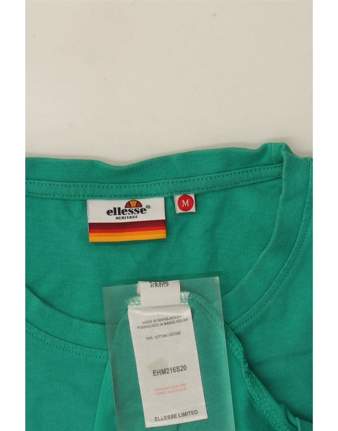 ELLESSE T-Shirt Graphique Heritage Homme Coton Turquoise Moyen