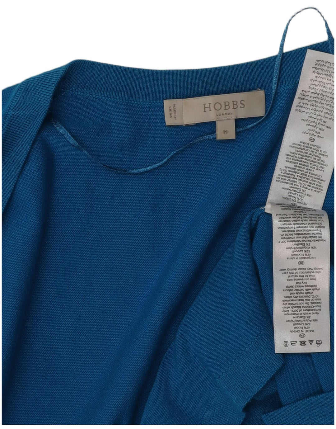HOBBS Cardigan ouvert à manches 3/4 pour femme UK 12 Bleu moyen Modal