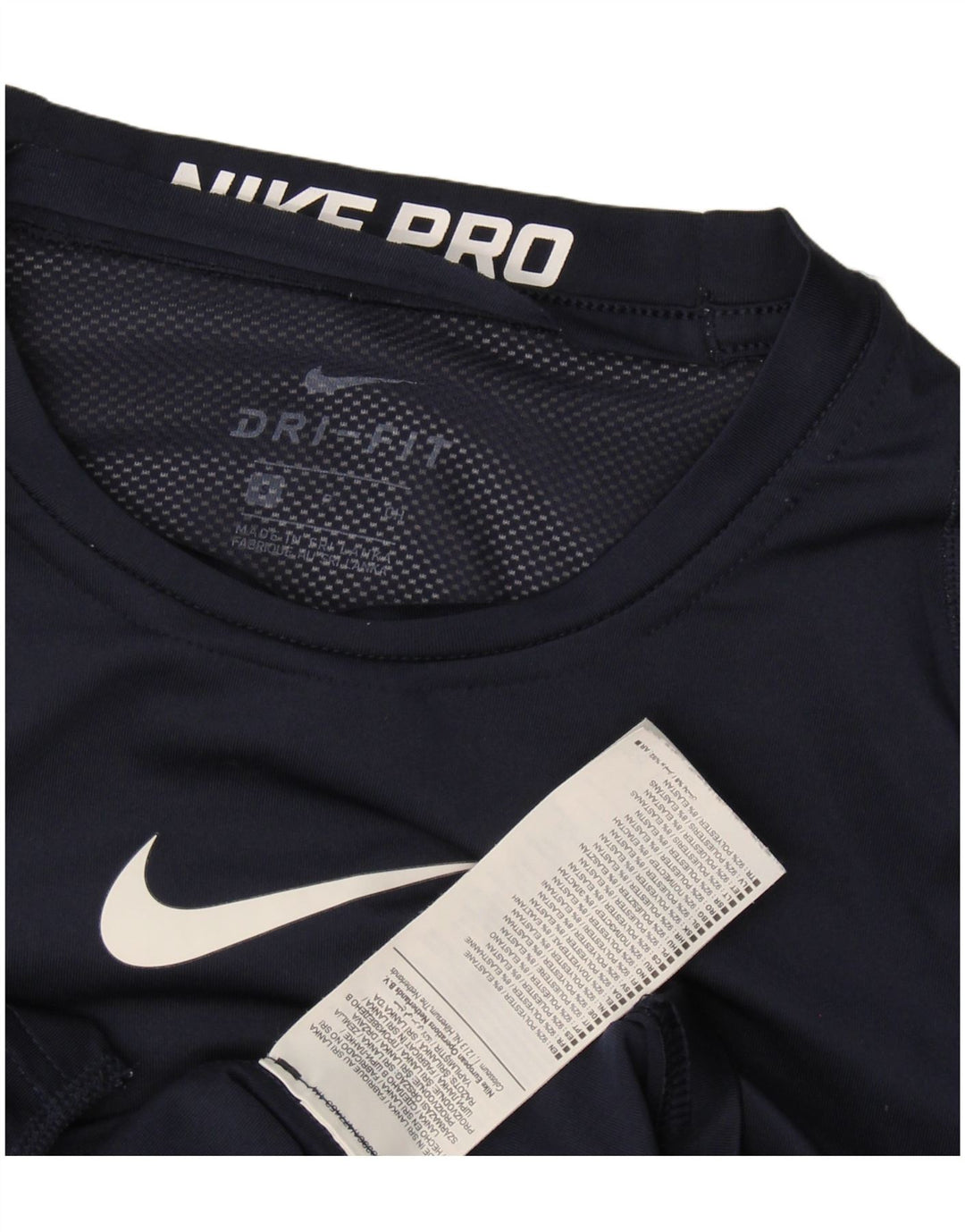 Nike Haut Dri Fit à manches longues pour homme en polyester bleu marine Taille S
