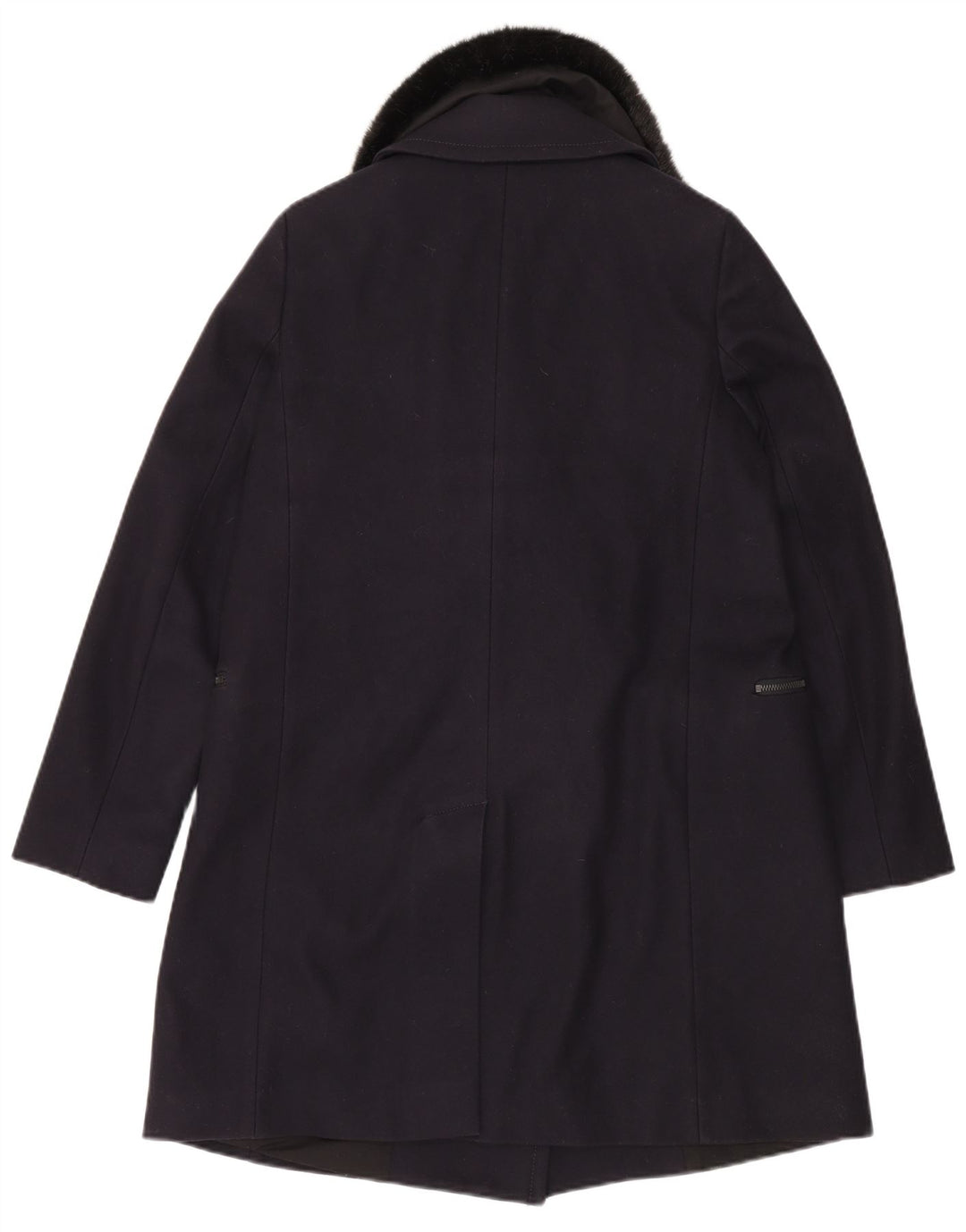 French Connection Manteau pour femme UK 12 Laine vierge bleu marine moyen