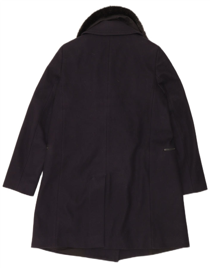 French Connection Manteau pour femme UK 12 Laine vierge bleu marine moyen