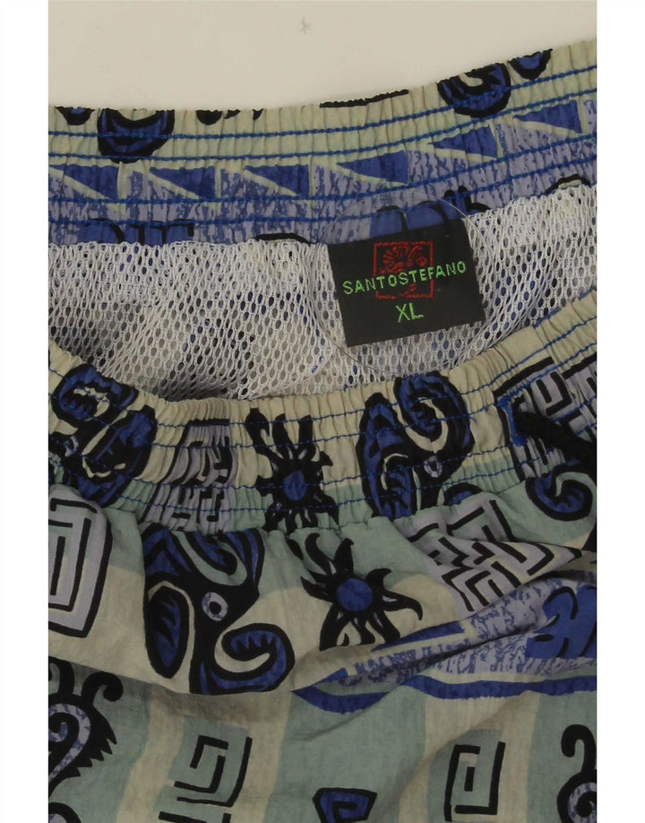 Santo Stefano Short de Bain à Motif Abstrait pour Homme XL Bleu Colorblock