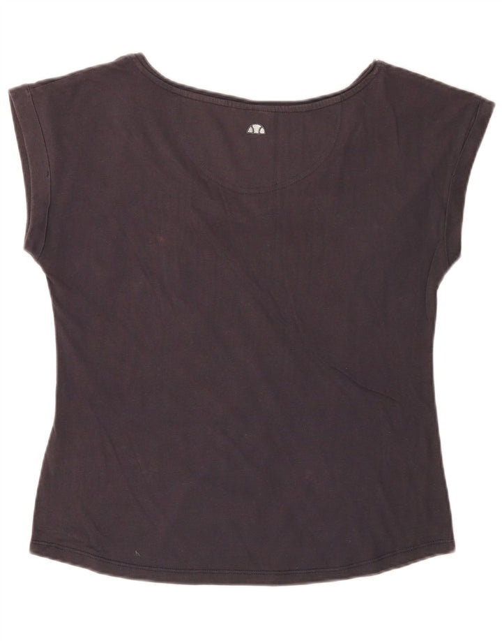 ELLESSE T-Shirt Graphique Femme UK 14 Large Bleu Marine Coton