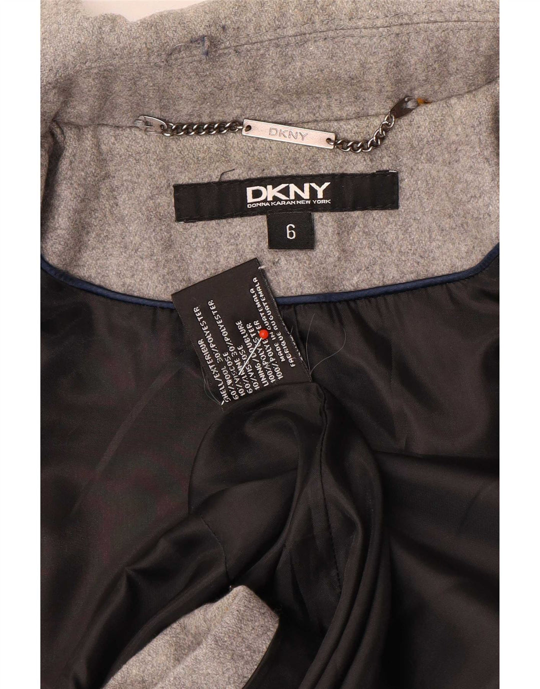 Dkny Caban Femme US 6 Laine Gris Moyen